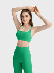 Women’s Crisscross Back Scoop Neck Active Cami – With Removable Pads - Fashlot