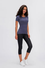 Women's Active T-Shirt – Short Sleeve Round Neck Sports Top for Workouts - Fashlot