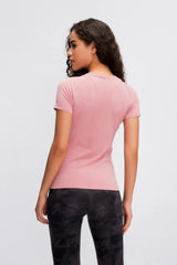 Women's Active T-Shirt – Short Sleeve Round Neck Sports Top for Workouts - Fashlot