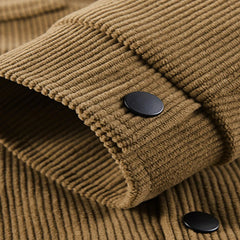 Men's Plus Size Corduroy Button-Up Jacket with Chest Pockets Pic (S - 5XL) - Fashlot