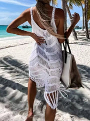 Women’s Fringe Scoop Neck Cover-Up - Fashlot