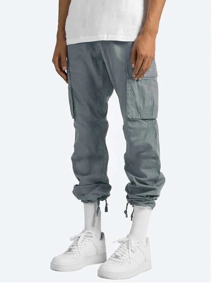 Men’s Gray Full Size Drawstring Cargo Pants – Built for Comfort & Everyday Wear - Fashlot