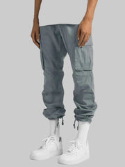 Men’s Gray Full Size Drawstring Cargo Pants – Built for Comfort & Everyday Wear - Fashlot