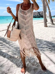 Women’s Fringe Scoop Neck Cover-Up - Fashlot