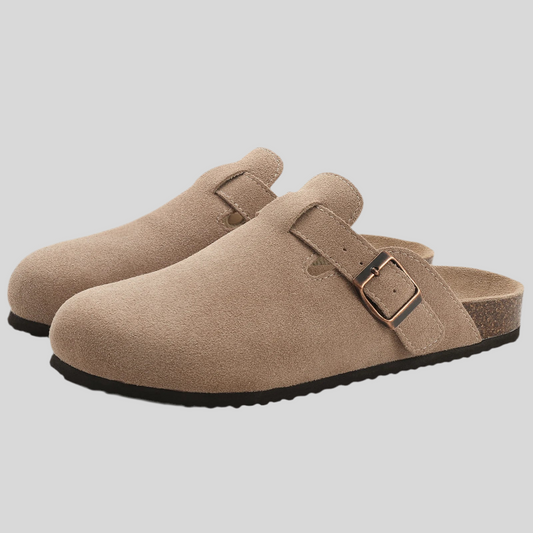 Unisex Suede Cork Insole Clogs – Stylish & Comfortable Mule Sandals