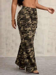 Women’s Camouflage Wide-Leg Jeans – Trendy & Casual - Fashlot 