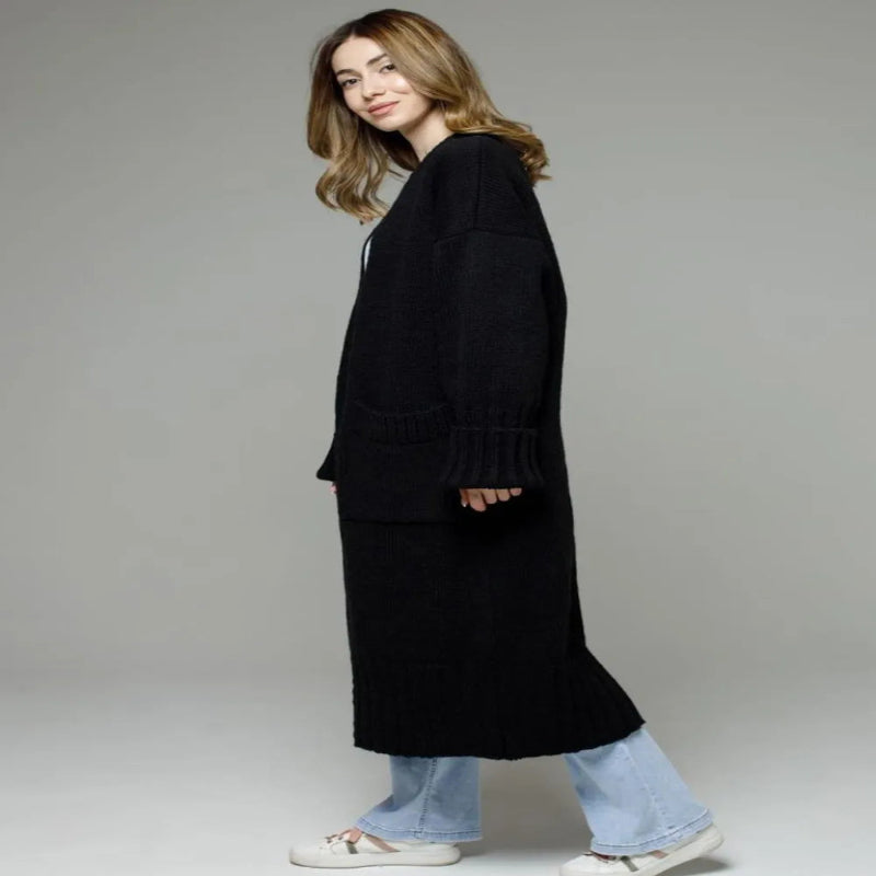 Pocketed Open Front Dropped Shoulder Cardigan for Women - Fashlot