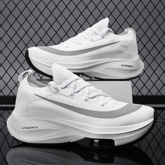 White and Gray Men’s Ultra Light Thick Soled Casual Sports Shoes - Fashlot