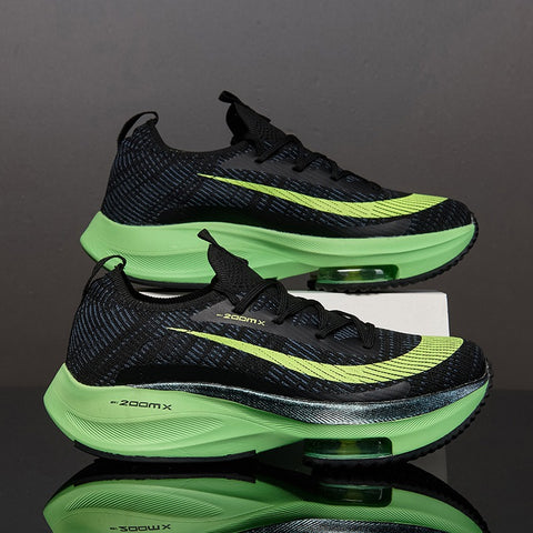 Men’s Black Green Air Cushion Running Shoes – Lightweight, Breathable, High-Performance Sneakers - Fashlot