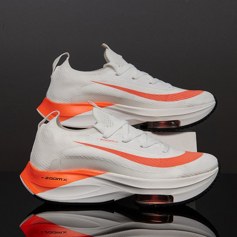 Men’s White Orange Air Cushion Running Shoes – Lightweight, Breathable, High-Performance Sneakers - Fashlot