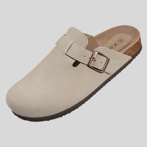 Unisex Suede Cork Insole Clogs – Stylish & Comfortable Mule Sandals
