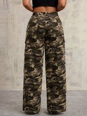 Women’s Camouflage Wide-Leg Jeans – Trendy & Casual - Fashlot 