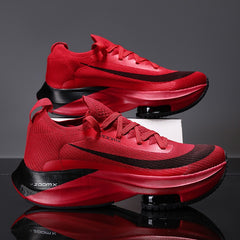 Men’s Red Ultra Light Thick Soled Casual Sports Shoes - Fashlot