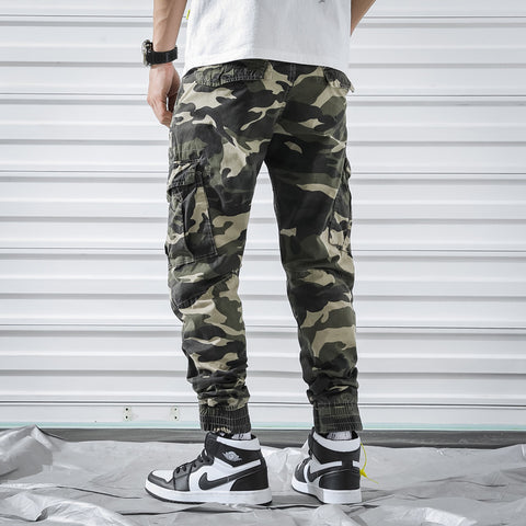New Small Foot Camouflage Pants Fashion Youth Overalls Multi Pocket Bound Leg Camouflage Pants Trend - Fashlot