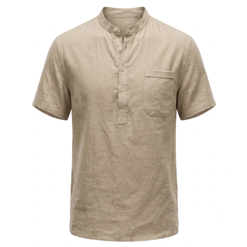 khaki linen shirt - fashlot