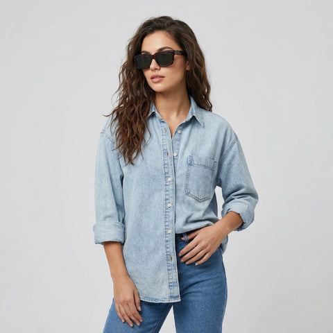 woman wearing rectangle polarized sunglasses - Fashlot