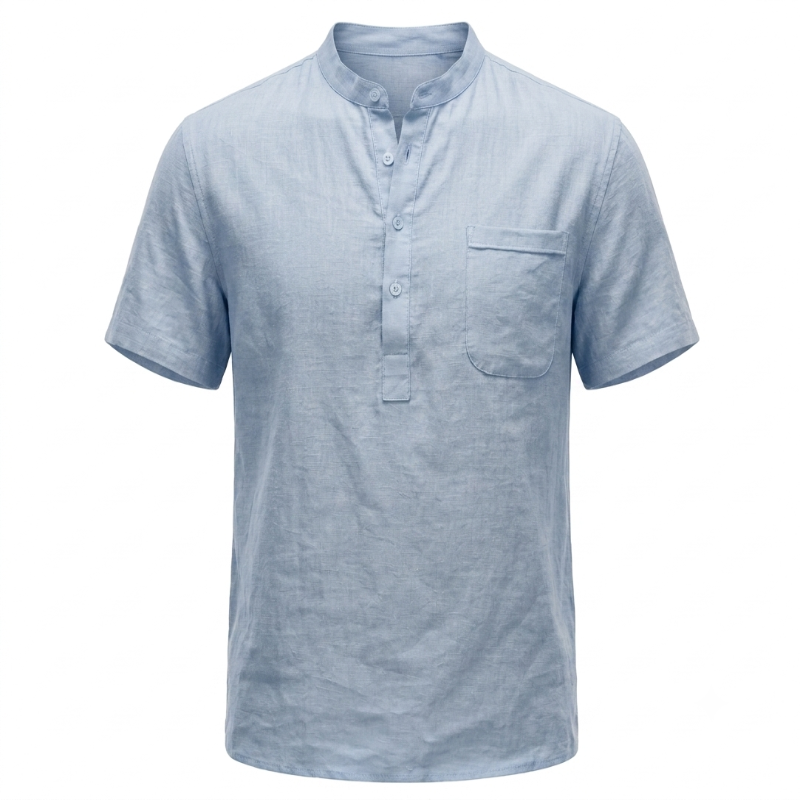 light blue linen shirt - fashlot