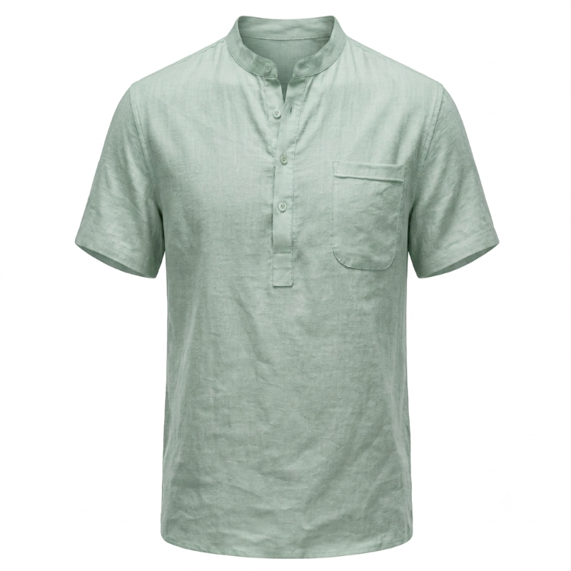 sage green linen short - fashlot