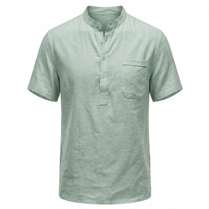 sage green linen short - fashlot