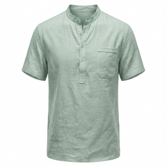 sage green linen short - fashlot