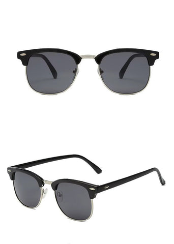 Unisex Retro Polarized Sunglasses – Semi-Rimless, UV400, Classic Style - Fashlot 