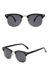 Unisex Retro Polarized Sunglasses – Semi-Rimless, UV400, Classic Style - Fashlot 