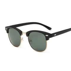 Unisex Retro Polarized Sunglasses – Semi-Rimless, UV400, Classic Style - Fashlot 