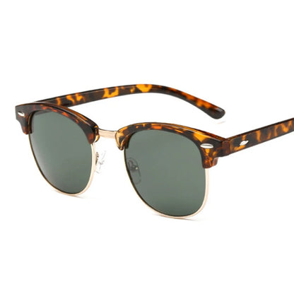 Unisex Retro Polarized Sunglasses – Semi-Rimless, UV400, Classic Style - Fashlot 