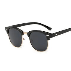 Unisex Retro Polarized Sunglasses – Semi-Rimless, UV400, Classic Style - Fashlot 