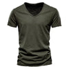 Men's Slub Cotton V-Neck Tee - Fashlot