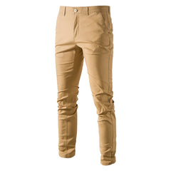 Men’s Straight Slim Chino Pants – Breathable Cotton Blend, Casual & Work - Fashlot