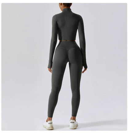 Women’s 3 Piece Tracksuit Ash Pants Set – Quick Dry, High Waist, Breathable Activewear - Fashlot