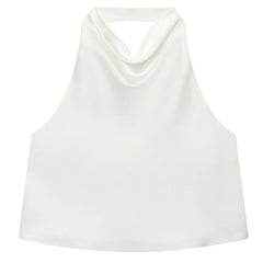 White halter neck top on a white background - Fashlot
