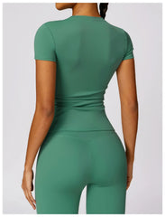 Women's Seamless Sport T-Shirt – Short Sleeve Yoga & Gym Activewear Top - Fashlot