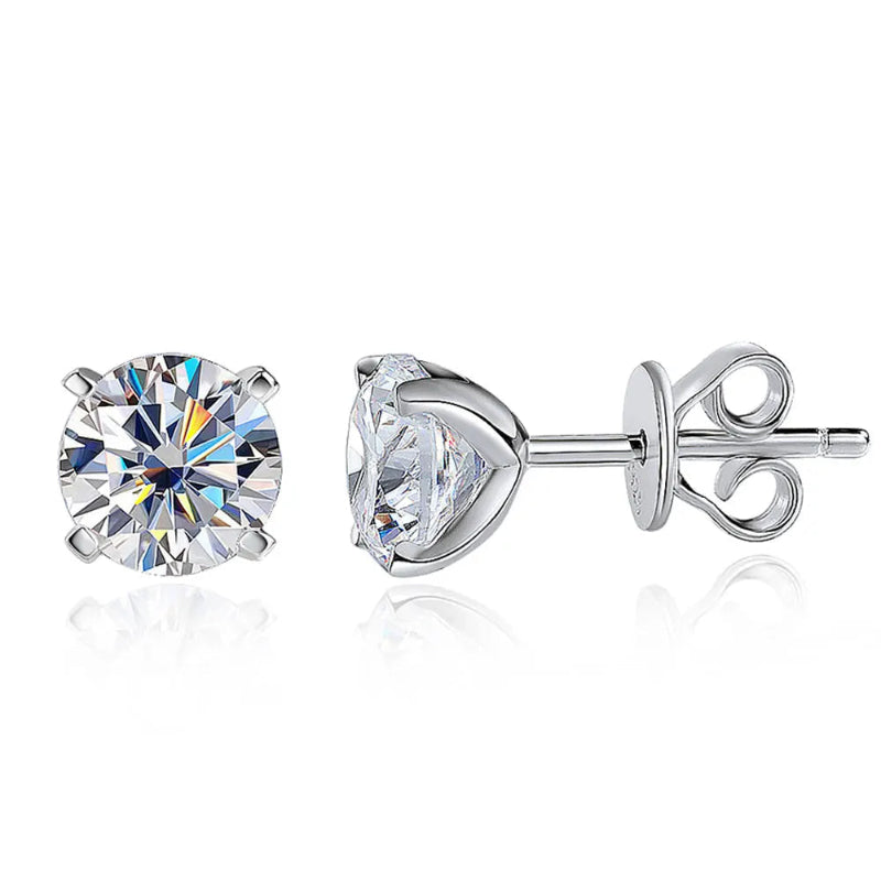 S925 Sterling Silver Moissanite Stud Earrings 0.2-2ct - Fashlot