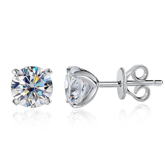 S925 Sterling Silver Moissanite Stud Earrings 0.2-2ct - Fashlot