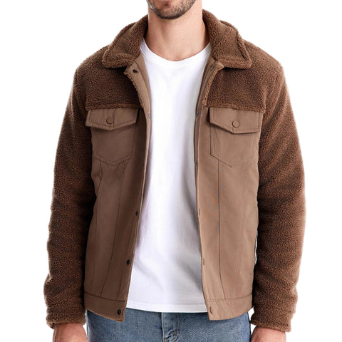 Men’s Autumn Winter Sherpa Fleece Jacket – Warm, Stylish & Comfortable - Fashlot