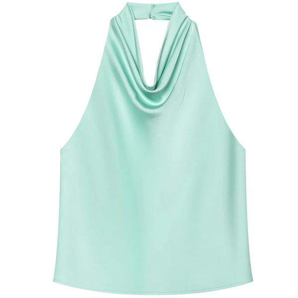 Aqua halter top on a white background - Fashlot