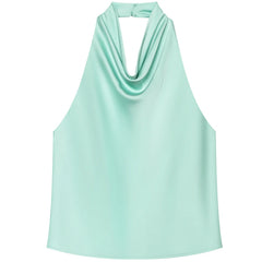 Aqua halter top on a white background - Fashlot