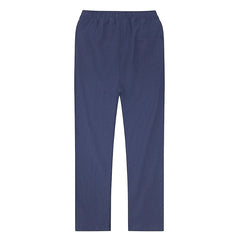 back view of Navy Men's Linen Drawstring Pants - Fashlot