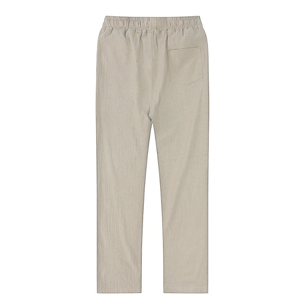 Back view of Men's Linen Drawstring Pants - Fashlot