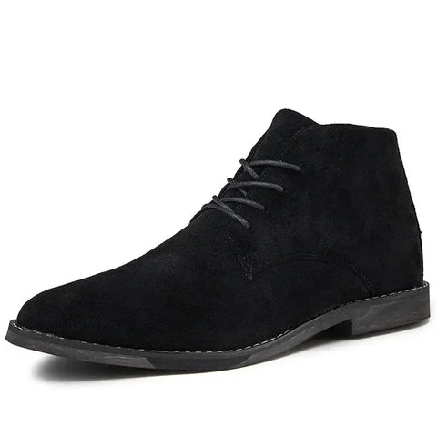Men’s Black Suede Lace-Up Ankle Boots – Stylish, Comfortable & Durable - Fashlot