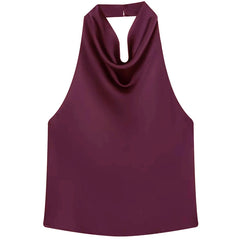 Maroon halter top on a white background - Fashlot