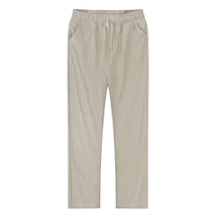 Khaki Men's Linen Drawstring Pants - Fashlot