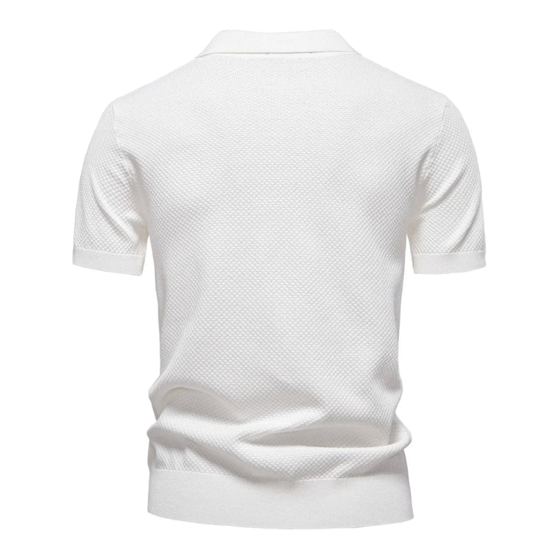 Back view of White polo shirt on a white background - Fashlot