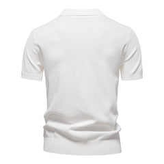 Back shot of White polo shirt on a white background - Fashlot