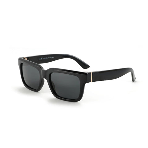 Glossy Black sunglasses with gold accents on a white background - Fashlot