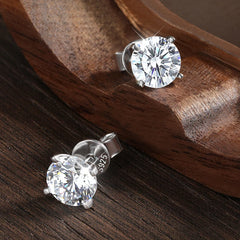 S925 Sterling Silver Moissanite Stud Earrings 0.2-2ct - Fashlot
