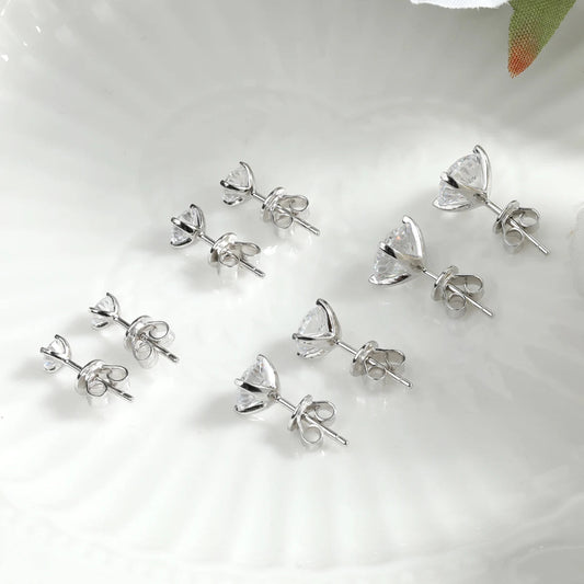 S925 Sterling Silver Moissanite Stud Earrings 0.2-2ct - Fashlot