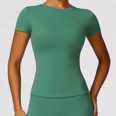 Women's Seamless Sport T-Shirt – Short Sleeve Yoga & Gym Activewear Top - Fashlot